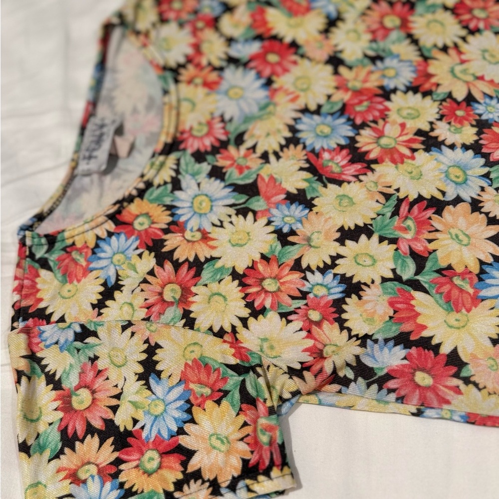 Vintage Y2K FCNY New York Women S Shirt Flower Yellow 90s Silky Whimsy Fairy EUC - Picture 8 of 14
